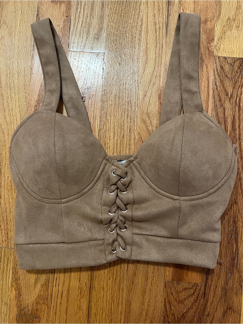 Haute Monde Faux Suede Size Small Women’s Bustier Crop Top
